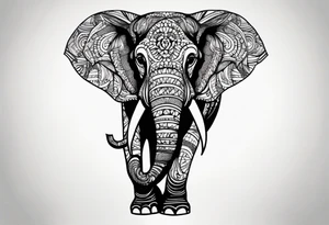 elephant with a trunk up tattoo idea