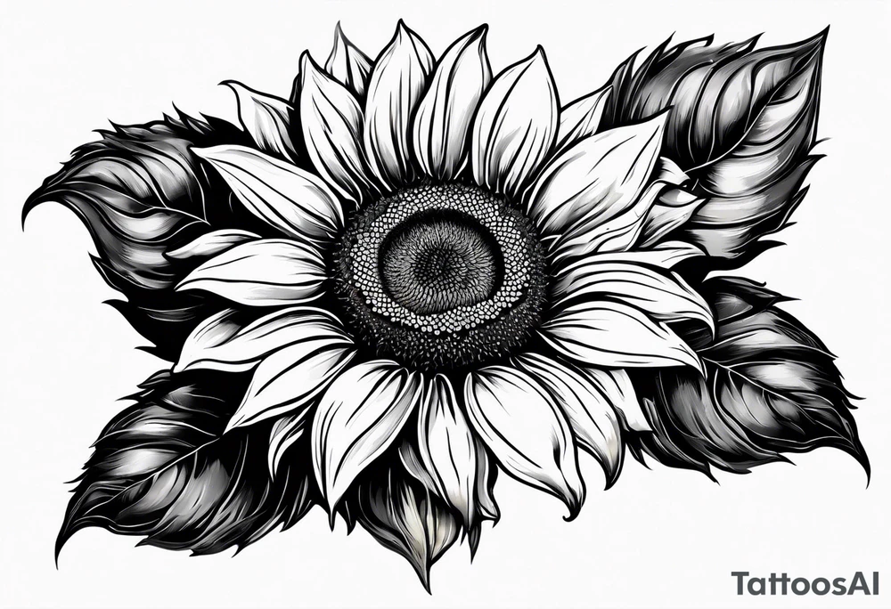 Sunflower for a male tattoo idea