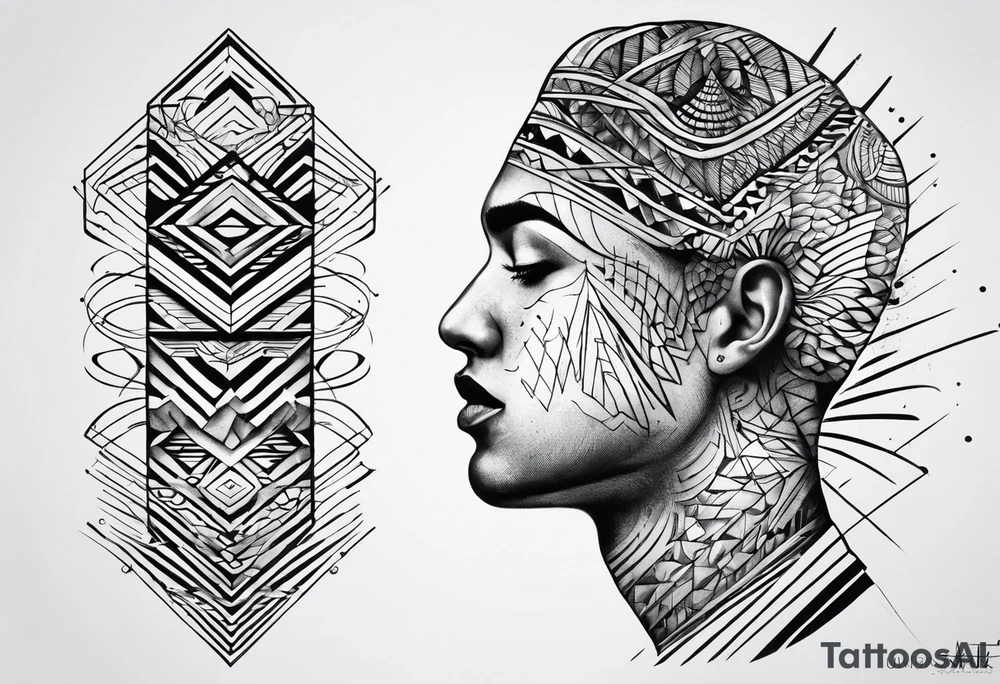 "Mind" with streight lines tattoo idea