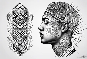 "Mind" with streight lines tattoo idea