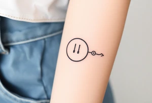 Line tattoo scene with play symbol, pause symbol, stop symbol, rewind symbol, mental health awareness tattoo idea