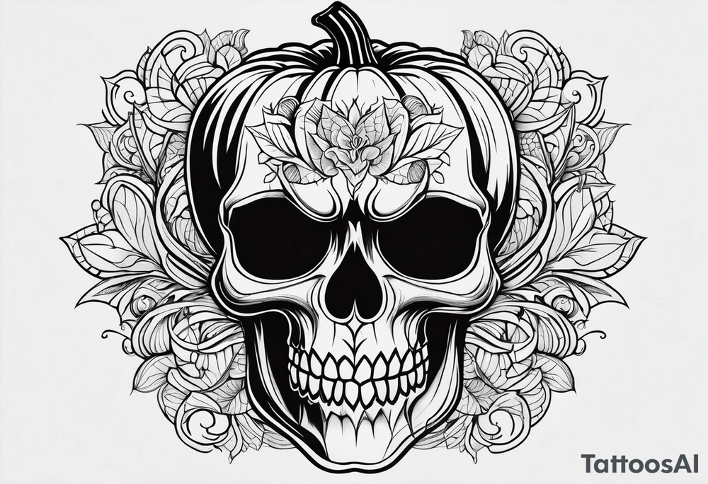 Anglais
dessine-moi un tatouage noir et blanc d'une citrouille avec une tête de mort qui fait peur
draw me a black and white tattoo of a pumpkin with a scary skull tattoo idea