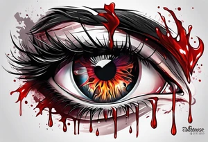 Bleeding Alucard eye tattoo idea