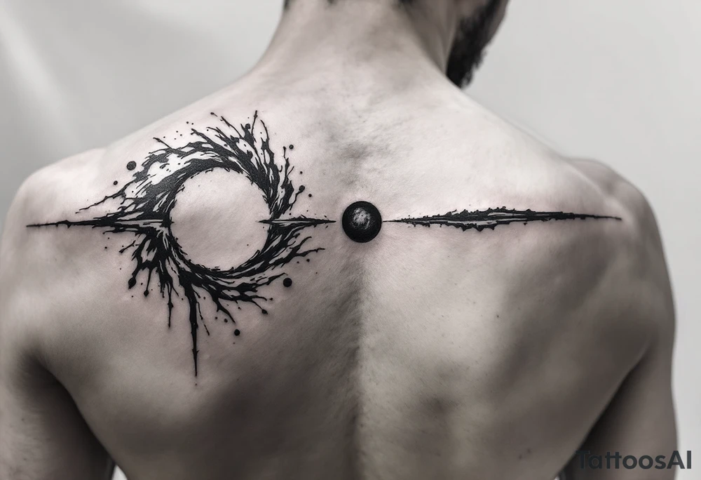 2 different worlds on both sides of a black hole tattoo idea