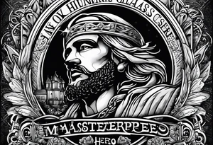 working class hero text with 20 pieces of silver and praying hands tattoo idea