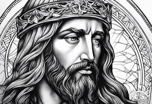 religious sleeve Jesus tattoo idea