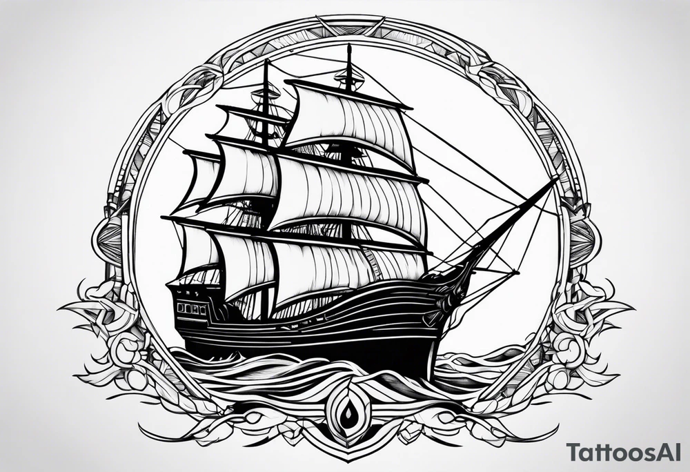 black ship tattoo idea