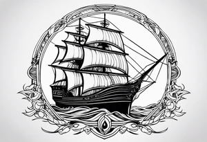 black ship tattoo idea