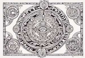Mayan Zodiac full knee tattoo idea