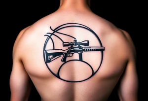 A basketball with a sniper scope inside tattoo idea