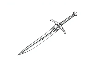 generate one sword and make the tip of the edge kind of pushed in, then purtude back out at the tippy top tattoo idea