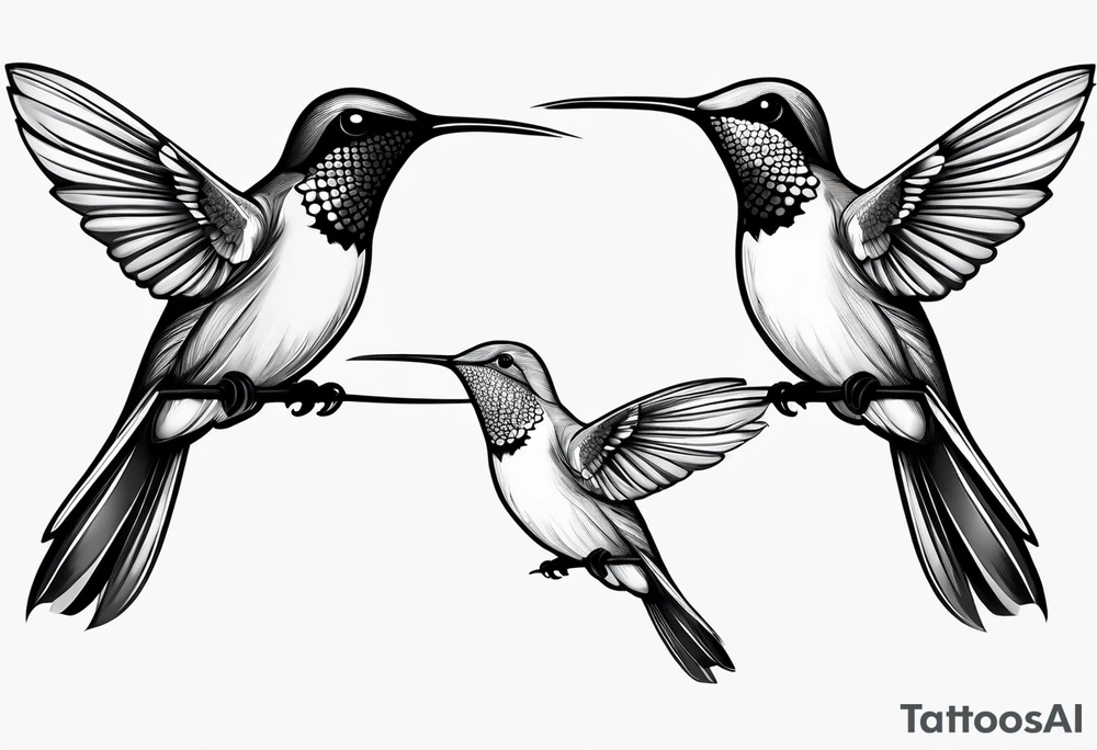 two hummingbirds tattoo idea