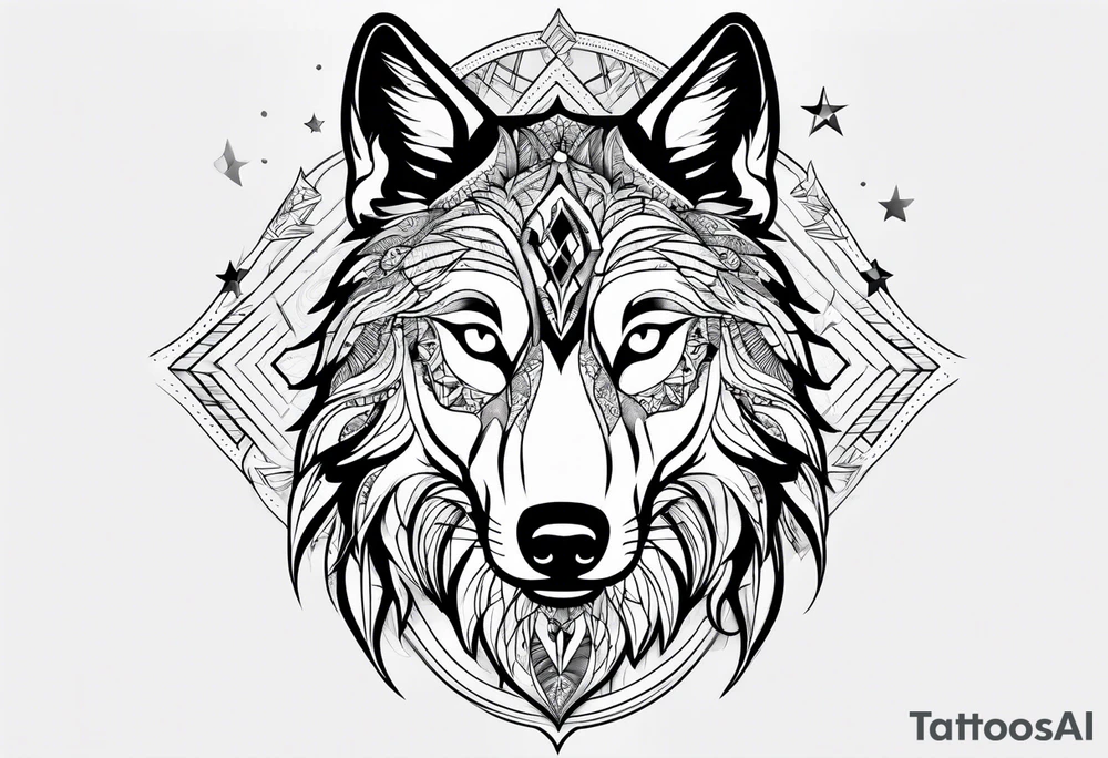 Magic wolf tattoo. tattoo idea