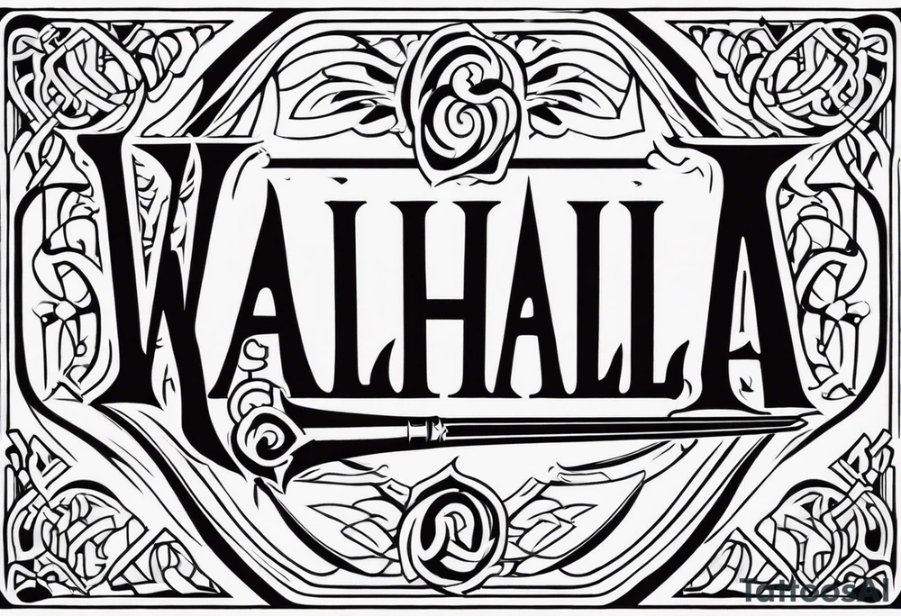 Valhalla  steps sword tattoo idea