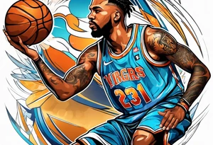 basketball player with 23 and virgo symbol tattoo idea