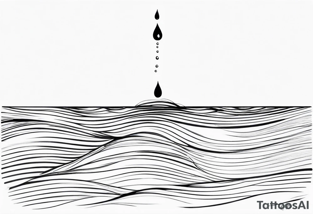 water drop falling into ocean tattoo idea