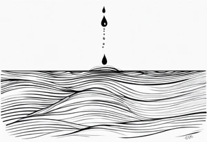 water drop falling into ocean tattoo idea