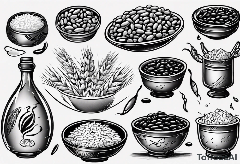 rice and beans tattoo idea