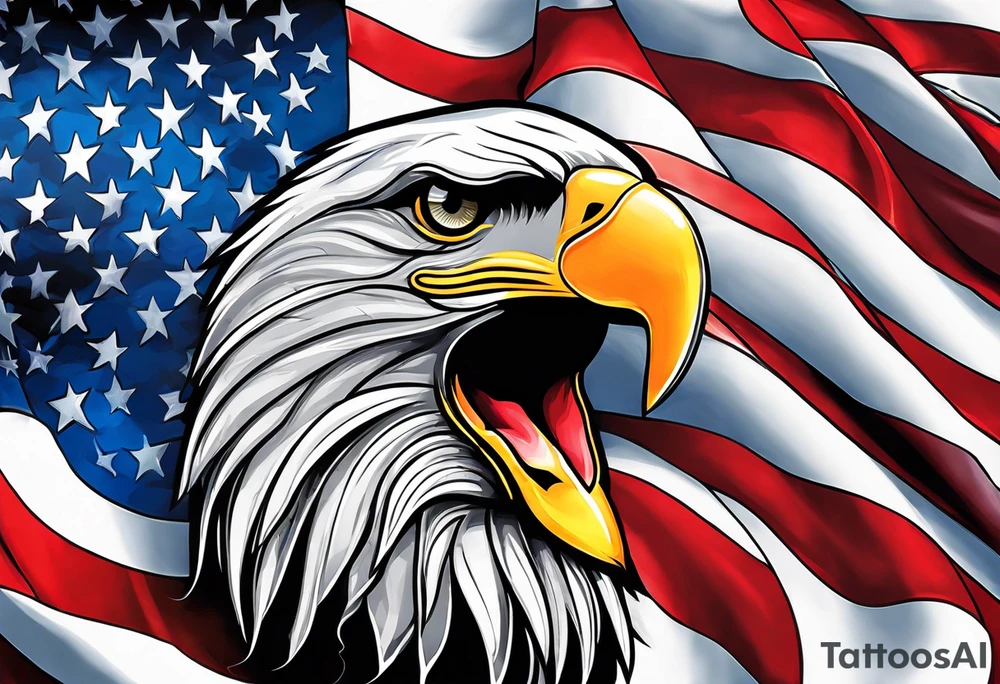 Make a tattoo an american flag that demonstrates the love and pride of my origins tattoo idea