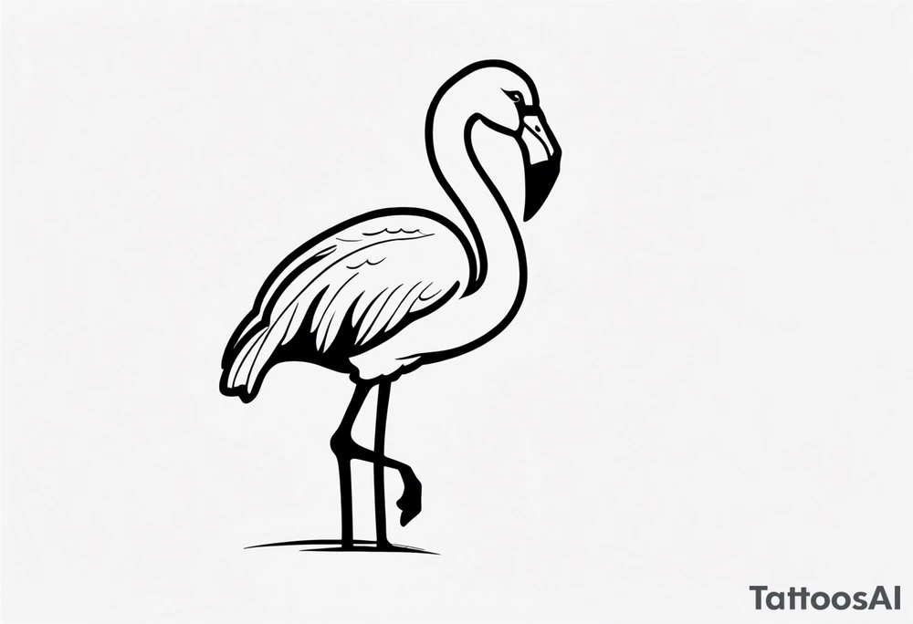 cute flamingo tattoo idea