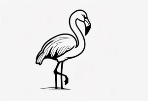 cute flamingo tattoo idea