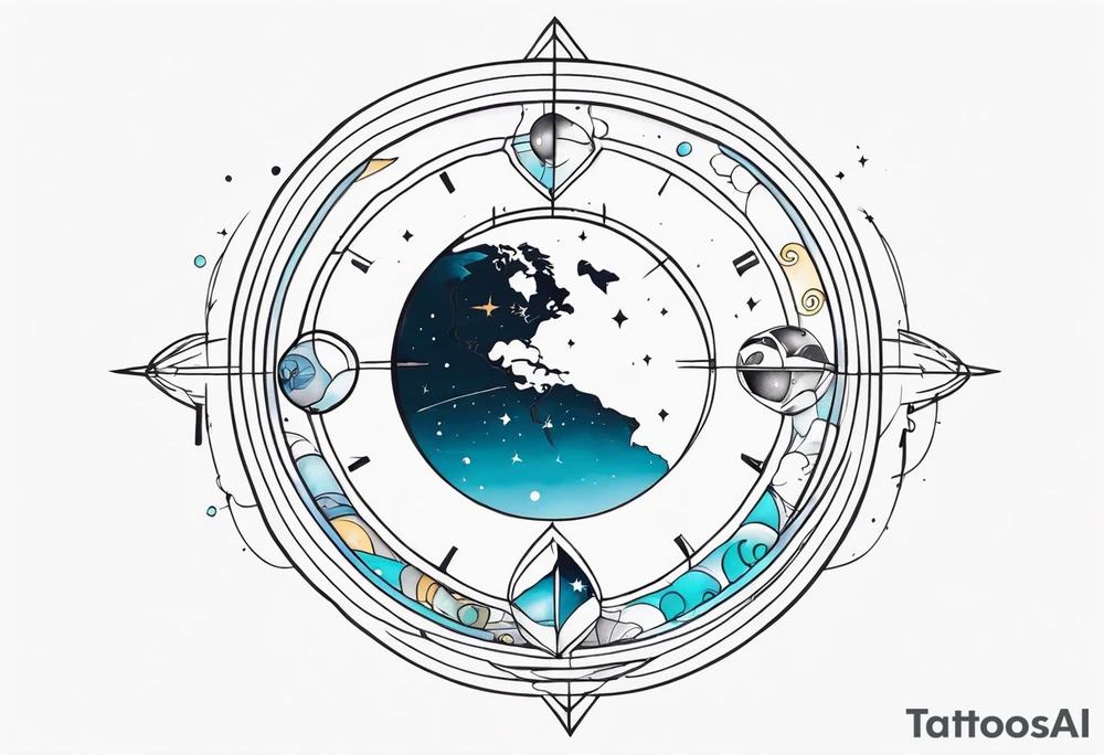 time and space tattoo idea