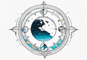 time and space tattoo idea