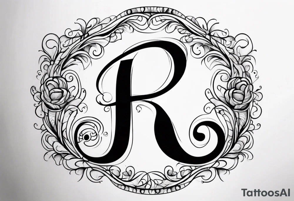 PI tattoo script with swirls tattoo idea