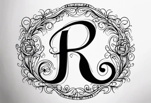 PI tattoo script with swirls tattoo idea