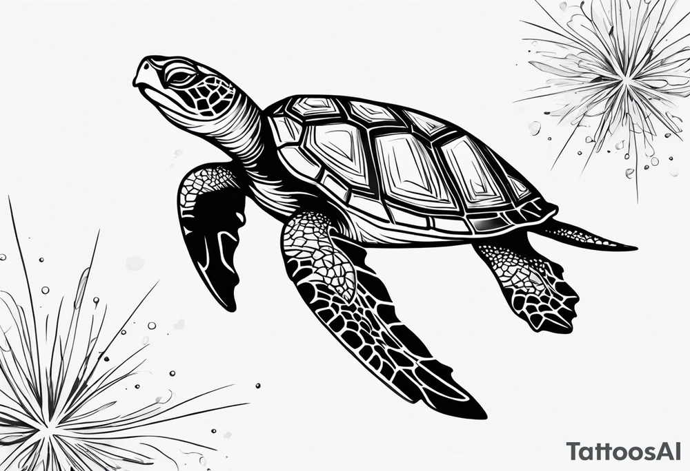 Turtle and sea star tattoo idea