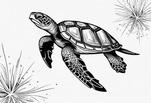 Turtle and sea star tattoo idea