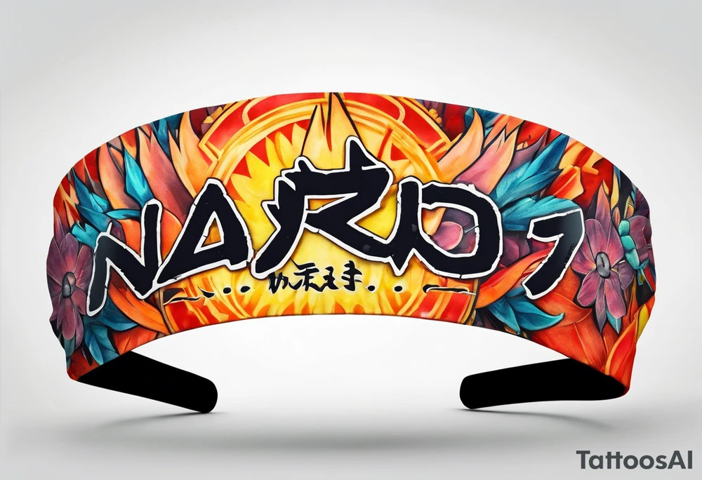 naruto headband with the letters AR in the middle tattoo idea