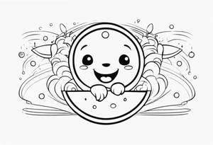Happy, jolly , cute character tattoo idea