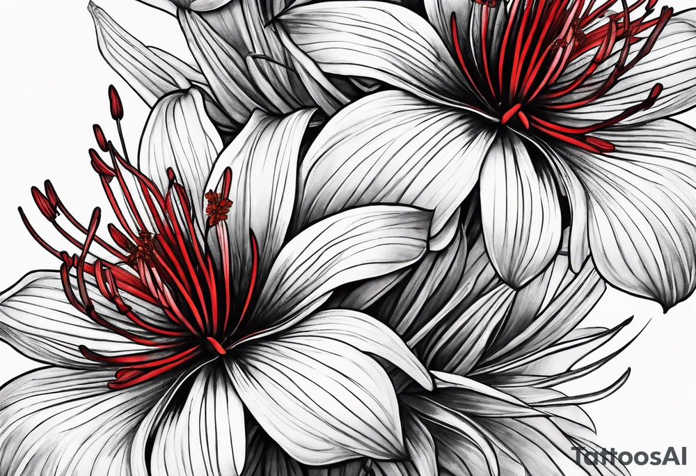 Red spider lilies tattoo idea