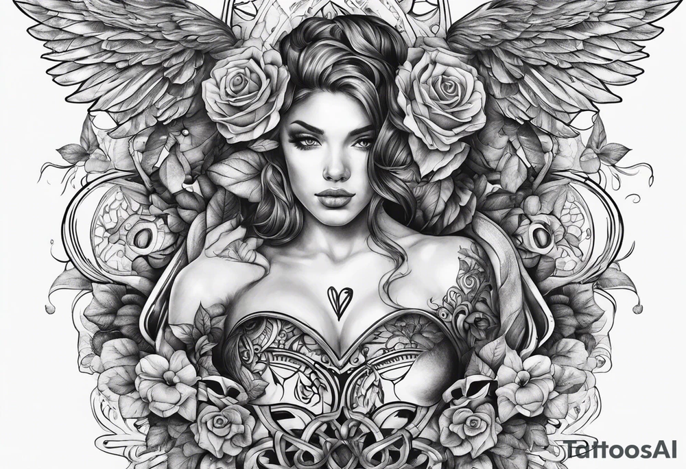 Infinito con diseño de ritmos cardiacos tattoo idea