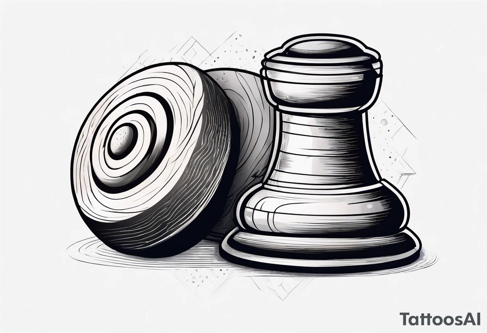 Curling stone and a prostate cancer ribbon tattoo idea