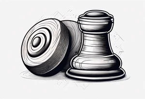 Curling stone and a prostate cancer ribbon tattoo idea
