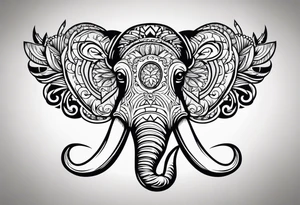 strong mammoth head centerpiece tattoo idea