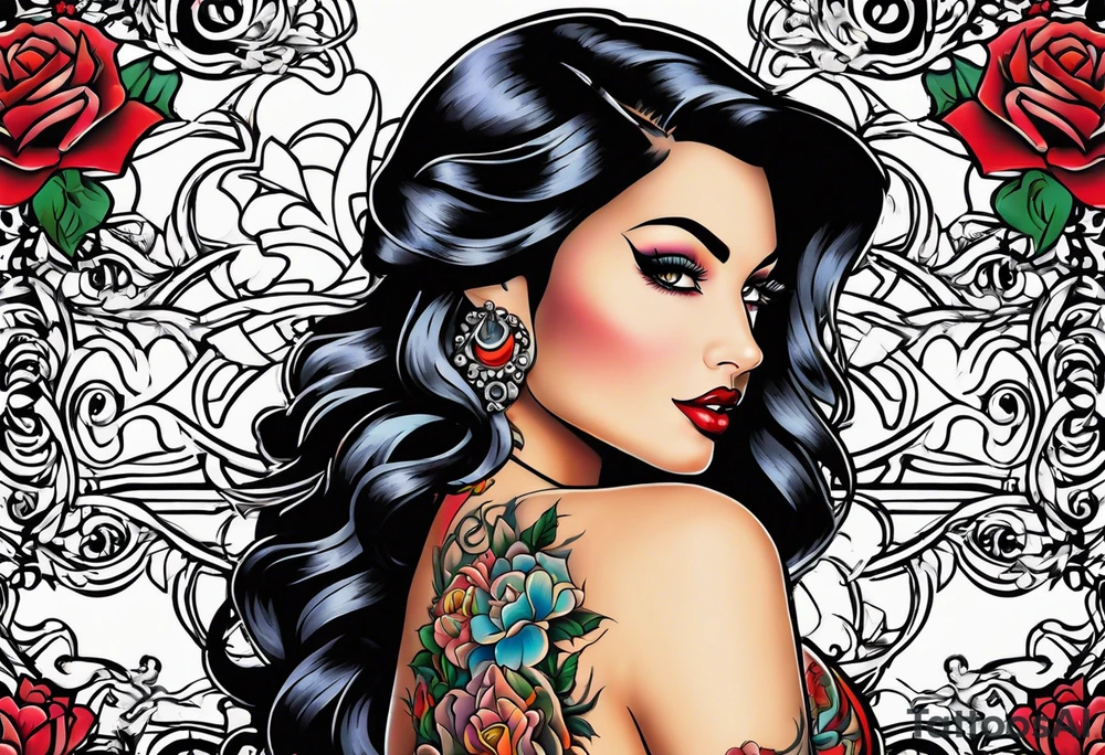 Old school tattoo wooman tattoo idea