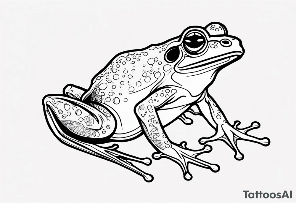 a psychedelic frog tattoo idea