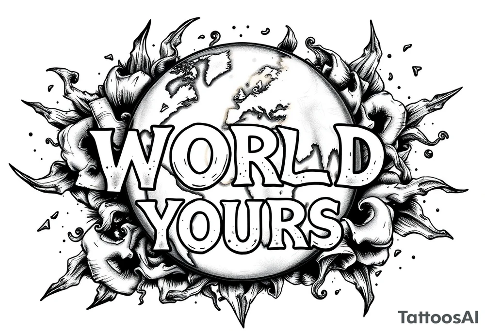 THE WORLD IS YOURS tattoo idea