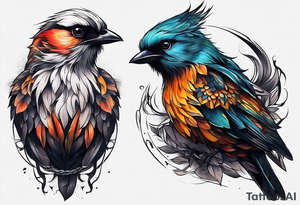 Realistic Menacing bird chest tattoo tattoo idea