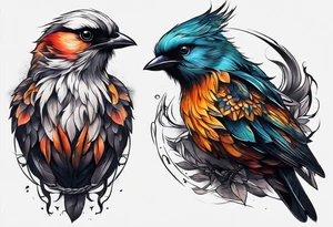Realistic Menacing bird chest tattoo tattoo idea