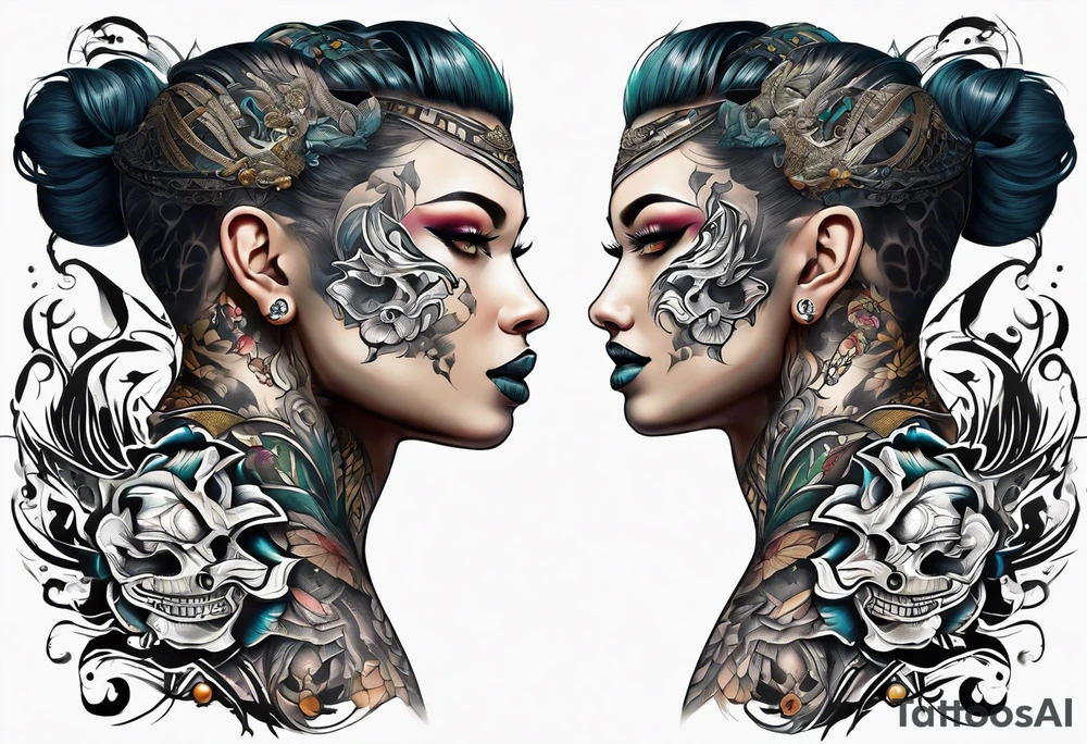 Front neck tattoo being ejecting from the skin, symbolizing the freedom from censorship. tattoo idea