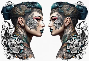 Front neck tattoo being ejecting from the skin, symbolizing the freedom from censorship. tattoo idea