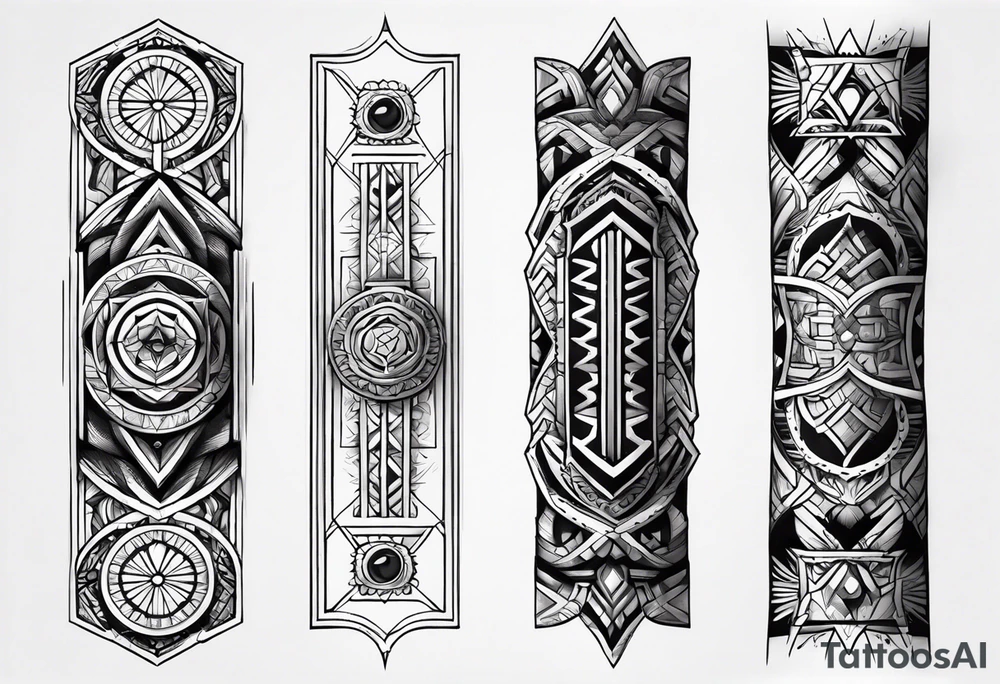 forearm band tattoos, 3 separate segments tattoo idea