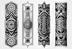 forearm band tattoos, 3 separate segments tattoo idea