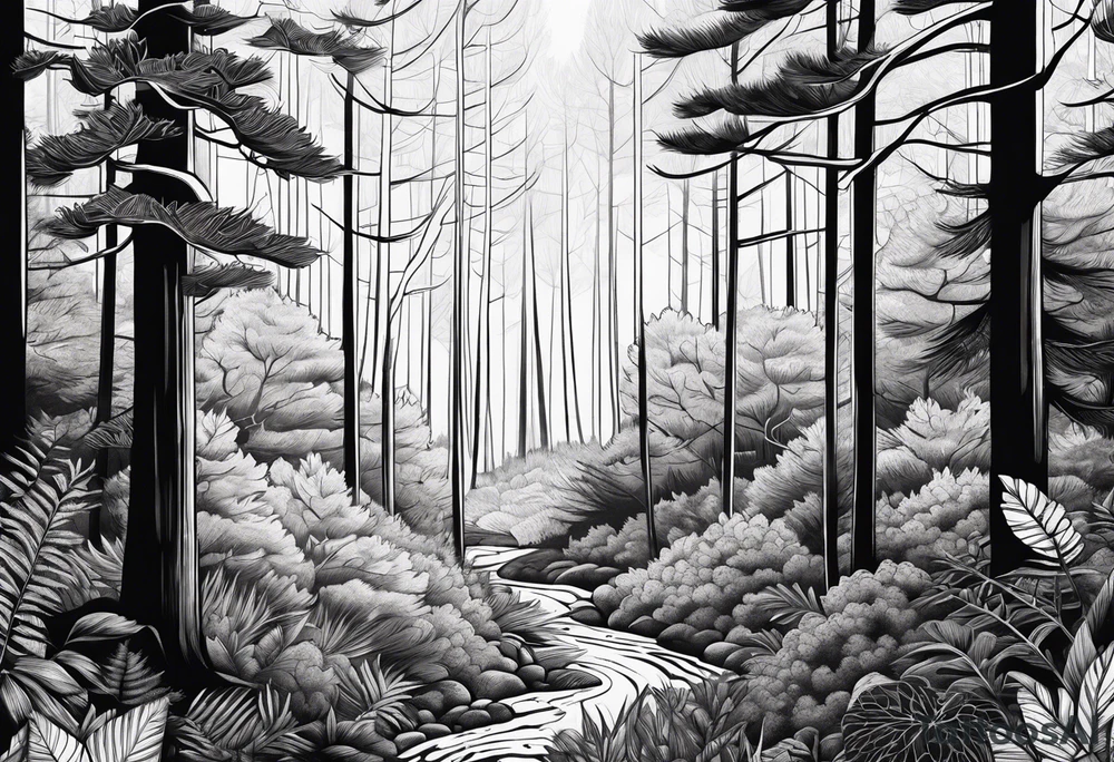 Dense forest tattoo idea