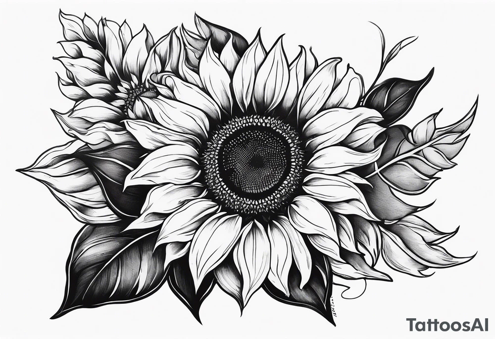 Sunflower sleeve tattoo idea