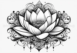 Lotus music notes tattoo idea